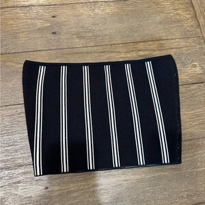 Babaton Aritzia Black and White Striped Tube Top/Bra Top